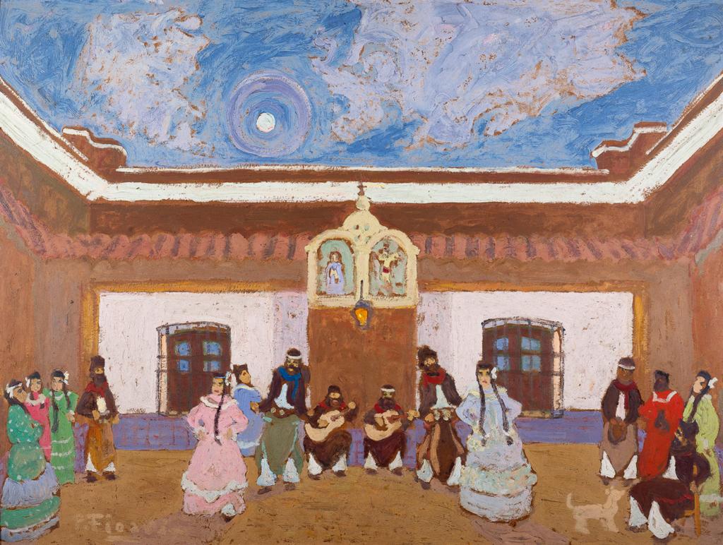 PEDRO FIGARI (1861 - 1938) "BAILE EN EL PATIO" Sin marco